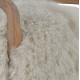 Taupe Real Sheepskin Eclectic Wood Frame Accent Chair